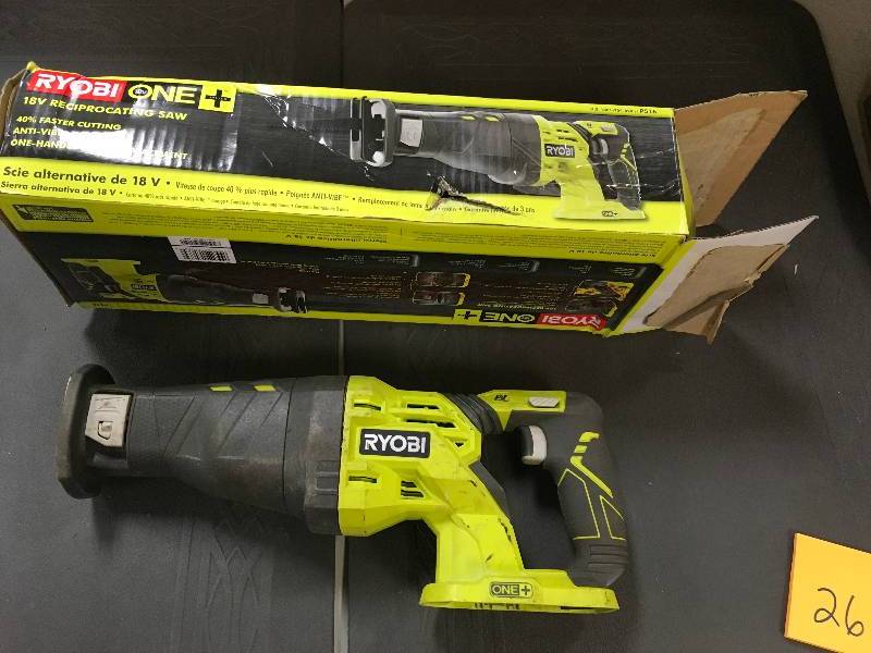 lot 26 image: Ryobi One  18 Volt Reciprocating Saw in  working conditions