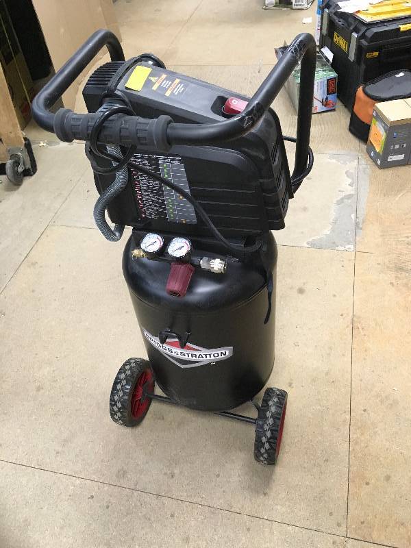 lot 27 image: Briggs & Stratton Oil Free 10 Gallon Air Compressor in  working conditions