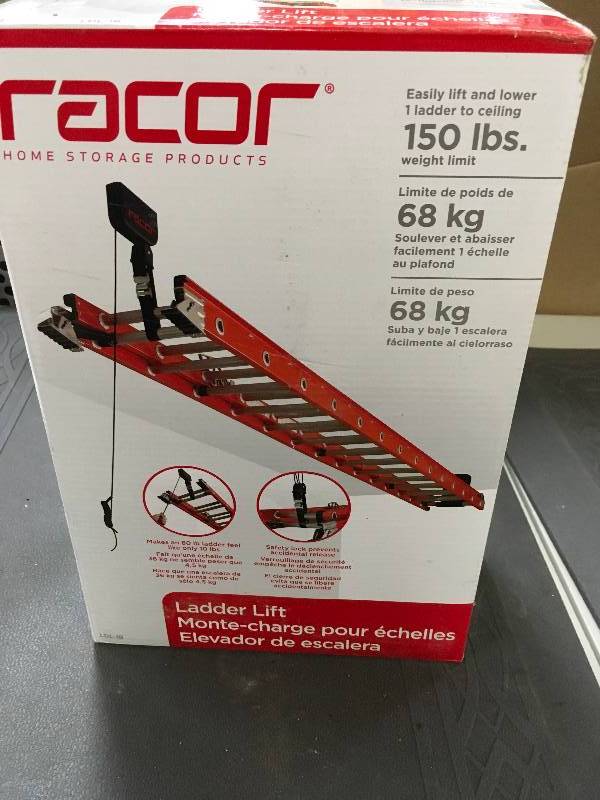 lot 29 image: Racor Home Storage Products Ladder Lift, 150 lbs. Weight Limit open box never used