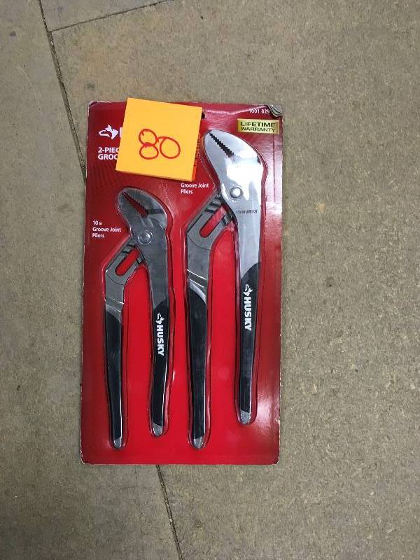 lot 80 image: Husky 2-Piece Groove Joint Pliers New