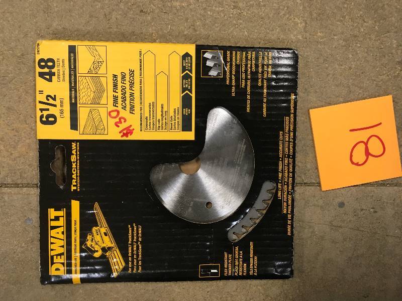 lot 81 image: DeWalt 6-12 48 Tooth Track Saw Blade New