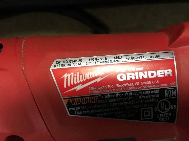 lot 89 image: Milwaukee 4-12 Corded Grinder in working conditions