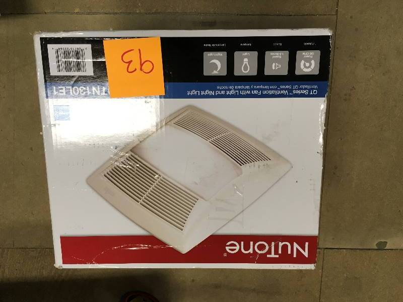 lot 93 image: NuTone QT Series Quiet 130 CFM Ceiling Exhaust Fan with Light and Night Light, Energy Star open box never used