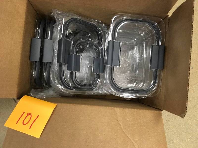 lot 101 image: RubberMaid Brilliance 18 Piece Storage Containers