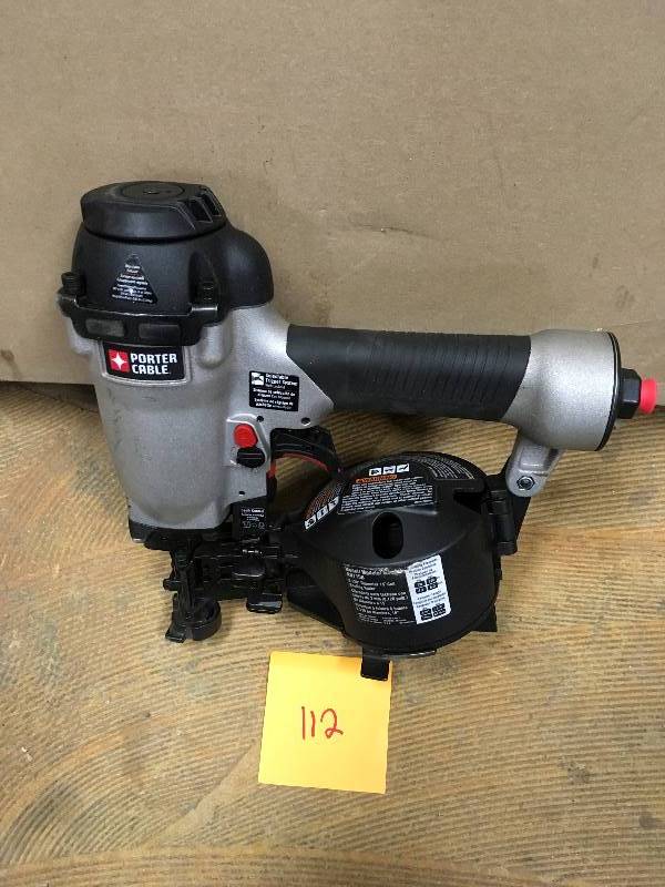 lot 112 image: Porter Cable 1-34 Roofing Coil Nailer in like New conditions