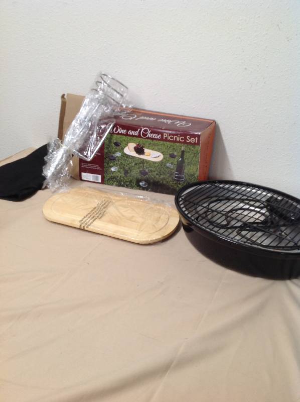 lot 42 image: Wine and Cheese Picnic Set and a Barbecue Grill
