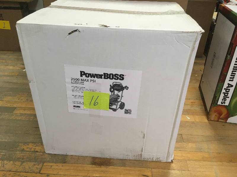 lot 16 image: PowerBoss 2500 MAX PSI, 2.3 MAX GPM Pressure Washer open box never used