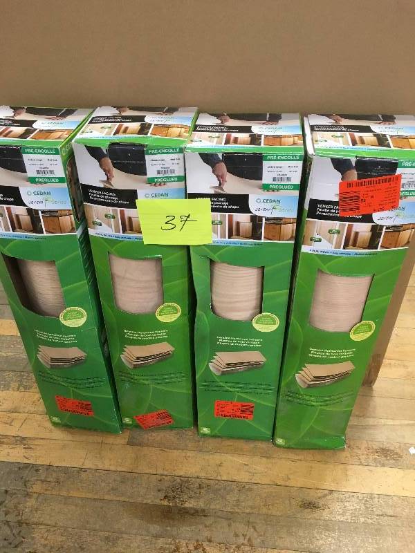 lot 37 image: Cedan 24 in x 48 in. Natural Red Oak Pre-Guled Veneer Sheet - Lot of 4