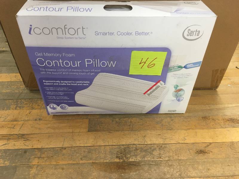 lot 46 image: iComfort Gel Memory Foam Contour Pillow open box never used