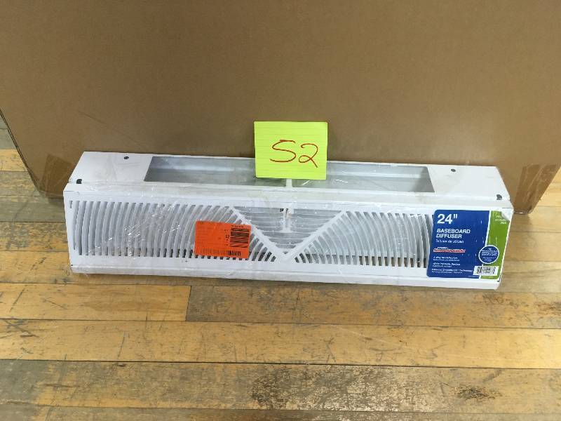 lot 52 image: TruAire 24 in. Baseboard Diffuser Supply, White open box never used