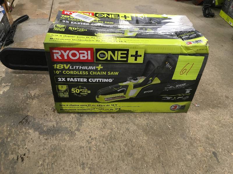 lot 61 image: Ryobi One  18V Lithium  10 Cordless Chair Saw