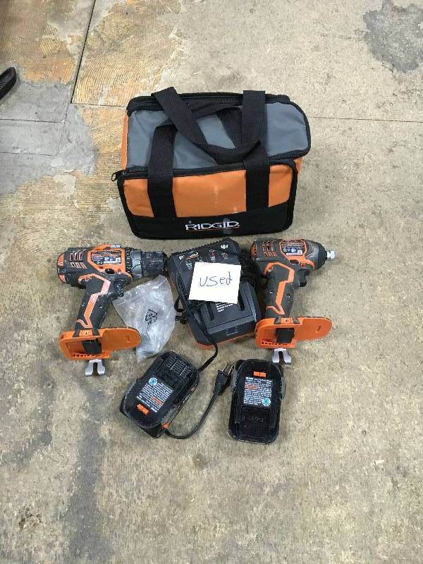 lot 67 image: Ridgid X4 18-Volt Drill and Impact Driver Kit in working conditions