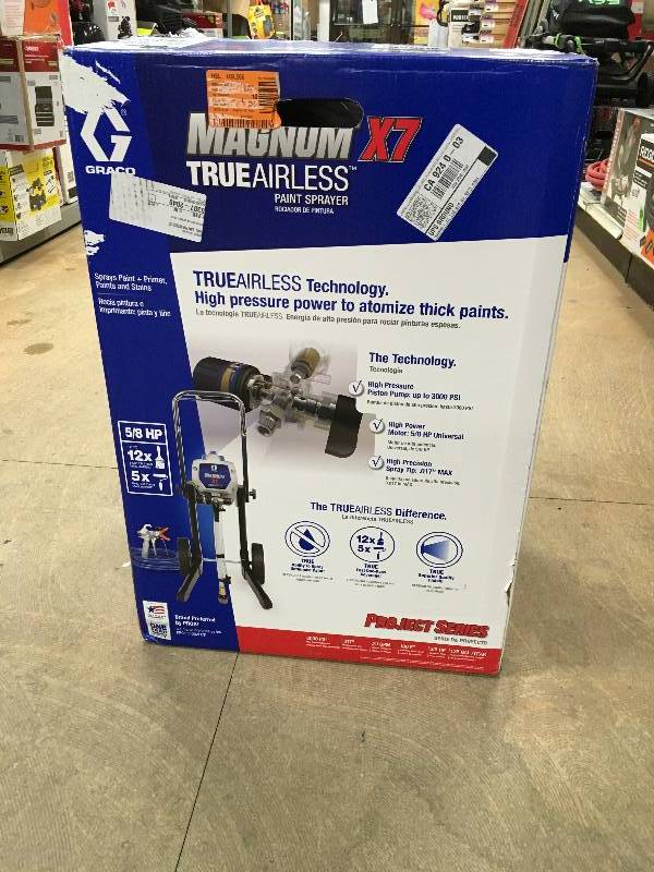 lot 107 image: Graco  Magnum X7 Airless Paint Sprayer open not used