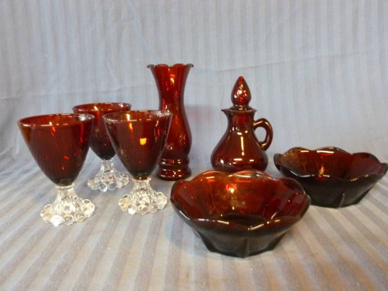 lot 26 image: Ruby Red Glass