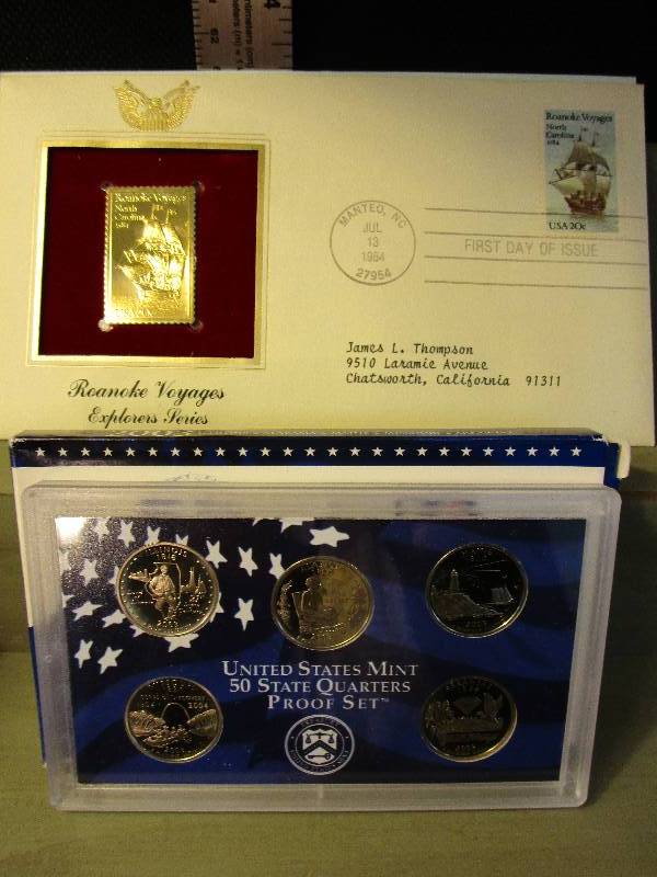 lot 6 image: 2003 Proof Set (Quarters), 1st Day of Issue Stamp