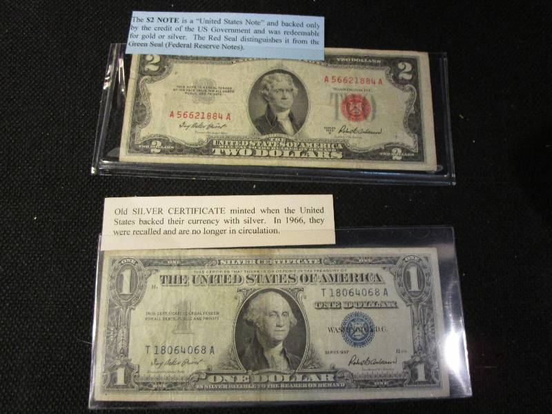 lot 7 image: 1953 $2 bill, 1957 Certificate