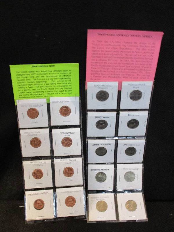 lot 9 image: 2009 Lincoln Cents, 200420052006 Westward Journey Nickel Series