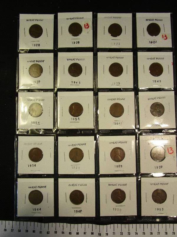 lot 13 image: (20) Wheat Pennies