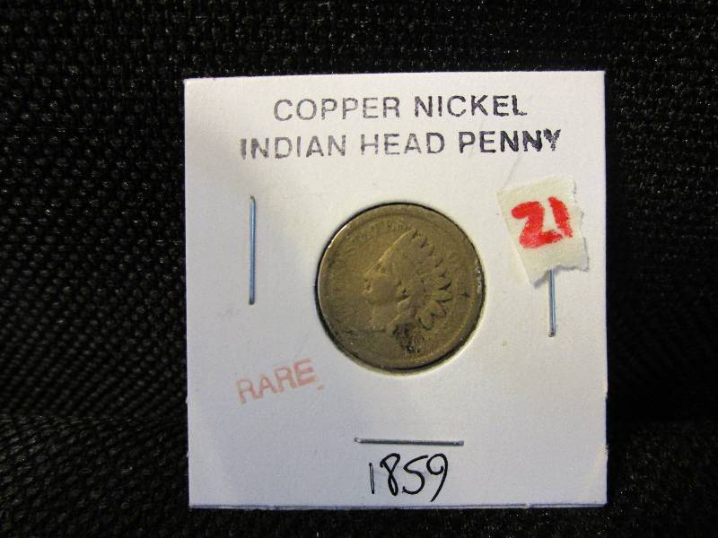 lot 21 image: 1859 Cooper Nickel, Indian Penny