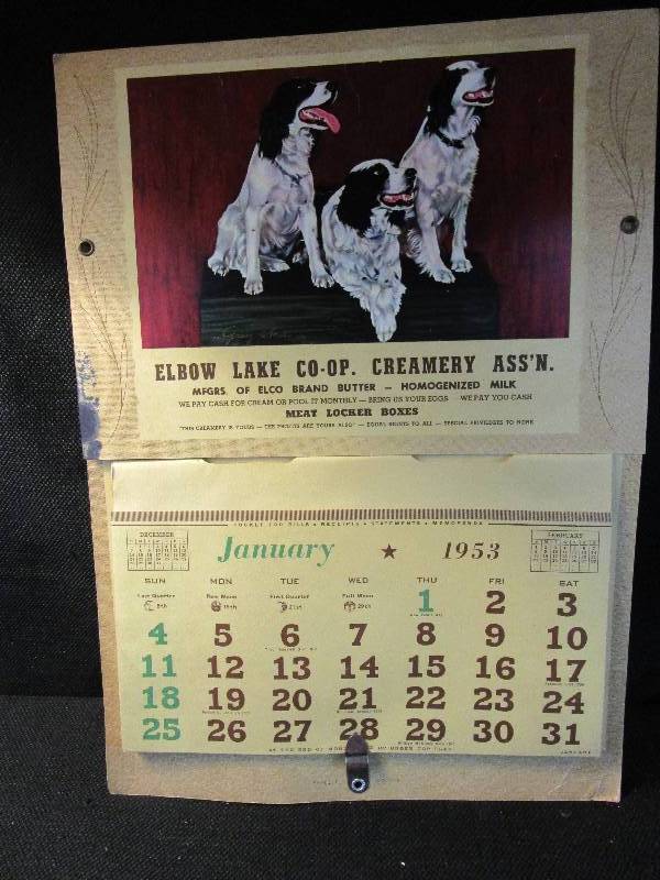 lot 29 image: 1953 Elbow Lake Calendar