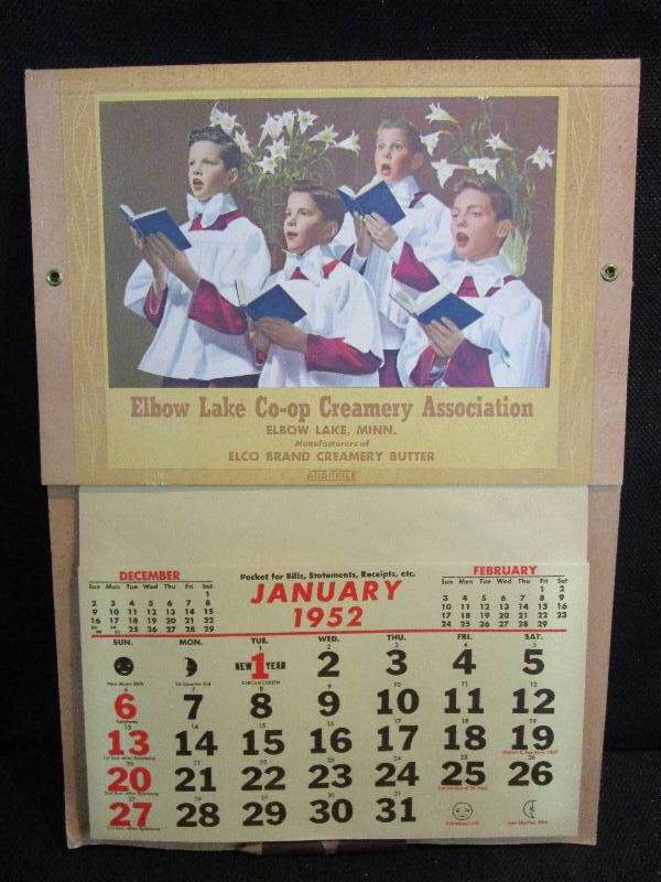 lot 30 image: 1952 Elbow Lake Calendar