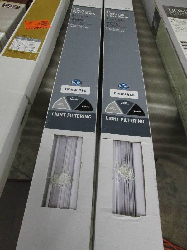 Lot of 2 White Cordless 1 in. Vinyl...