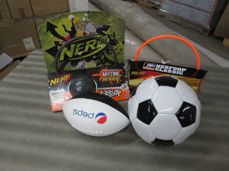 2 Nerf hoops, Soccer Ball, Football...