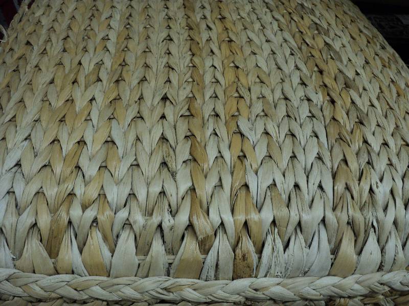 lot 13 image: woven pillow, 23in sq...