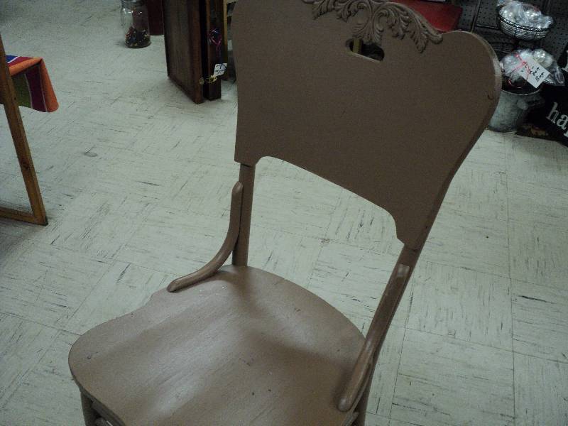 lot 15 image: painted tanbrown chair...