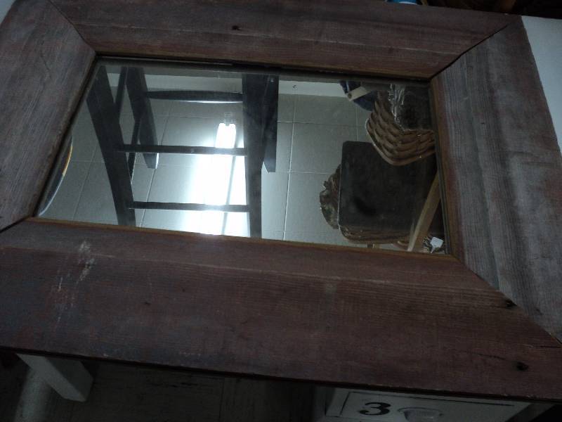 lot 24 image: barn frame mirror 21x28...
