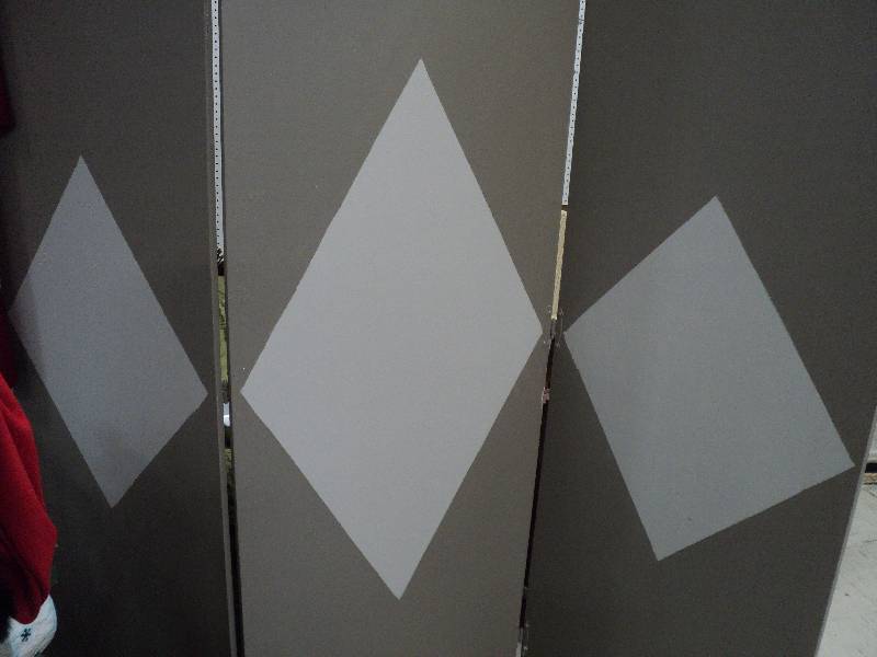 lot 60 image: wood room divider, 6ft wide x 66in ...