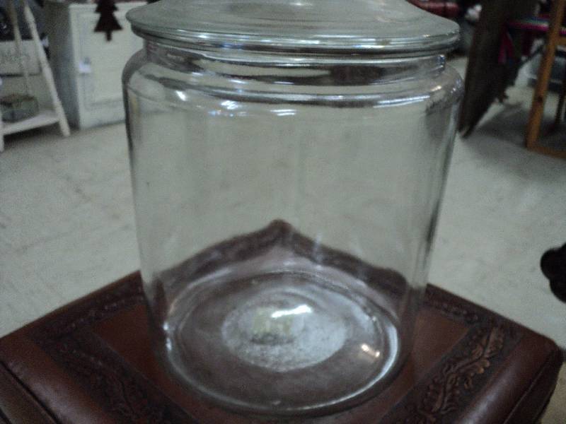 lot 114 image: glass cookie jar 11in high...