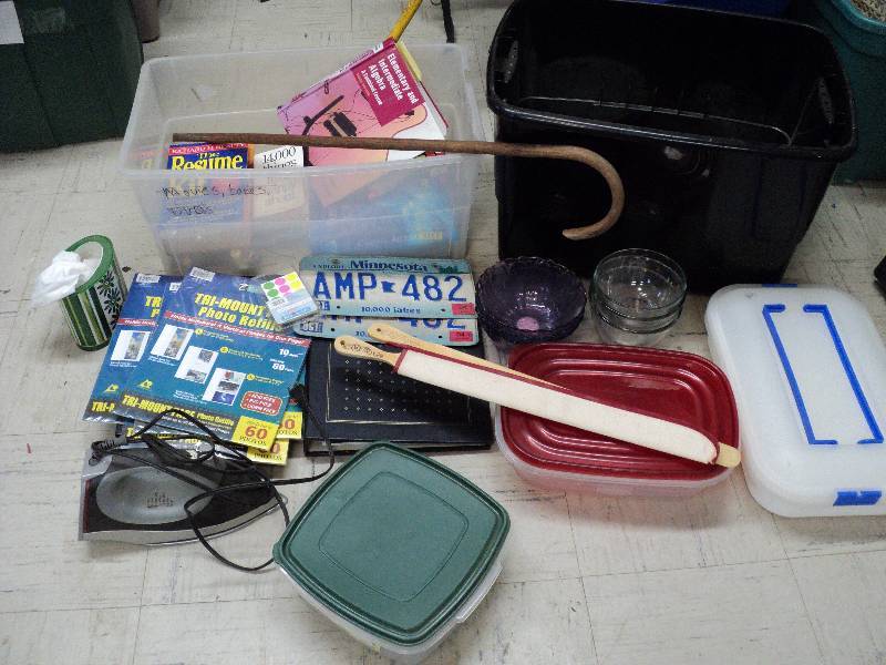 lot 191 image: household misc. 2 totes covered...