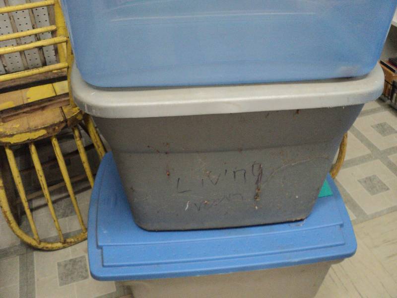 lot 223 image: 3 covered tubs - needs cleaning...