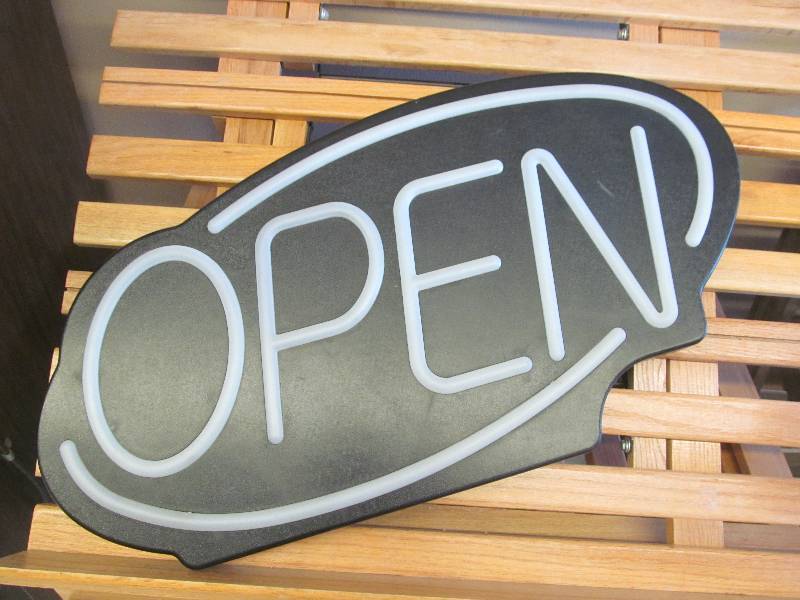 Lighted open sign