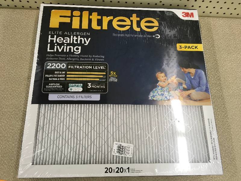 FILTRETE 3 PACK, 20 X 20 X 1 FURNACE FILTERS
