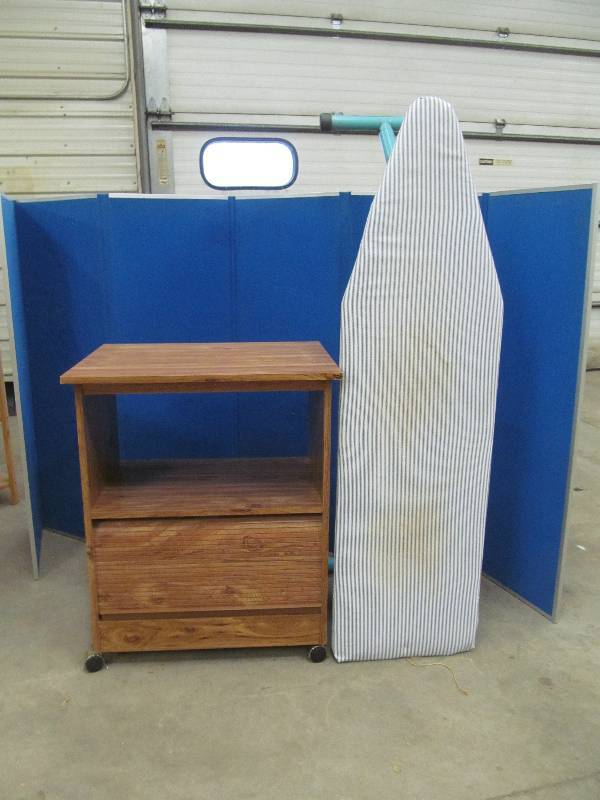 lot 120 image: ironing board, kitchen utility cart