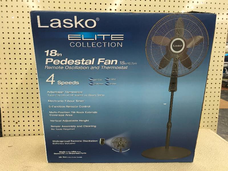 lot 125 image: LASKO 18 PEDESTAL FAN