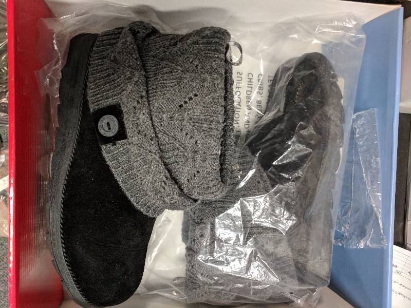 lot 25 image: MUK LUKS Womens Patti Boots Dark Grey Heather 8