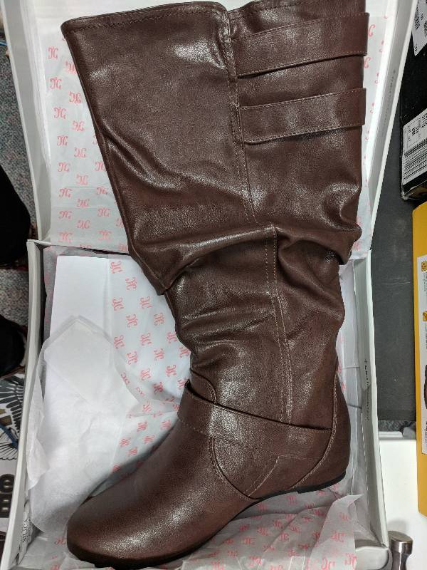 lot 30 image: Journee Collection Womens Tiffany Boot  Wide Calf Brown 8.5