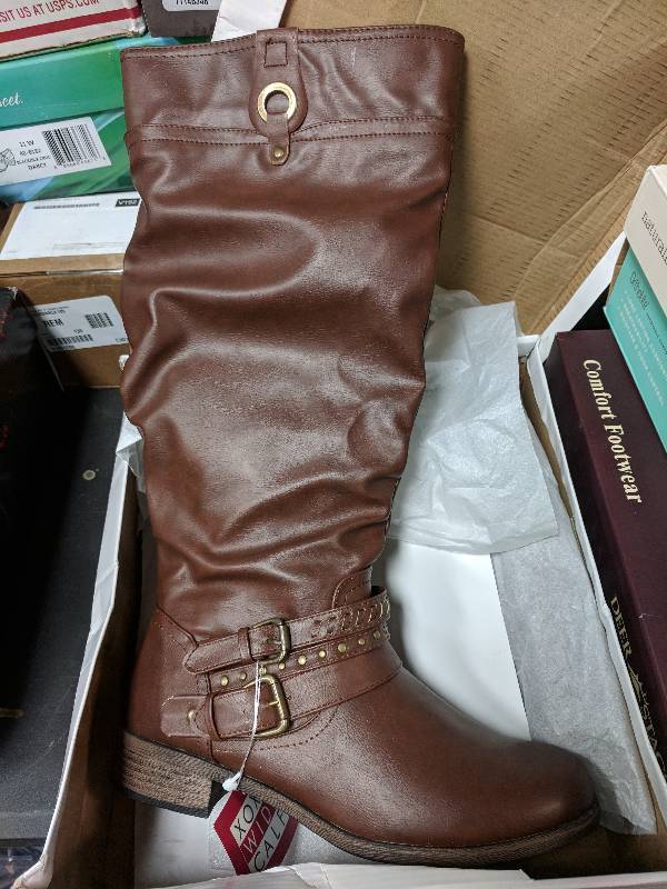lot 66 image: XOXO Womens Marlena Wide-Calf Boot  Wide Brown 8.5