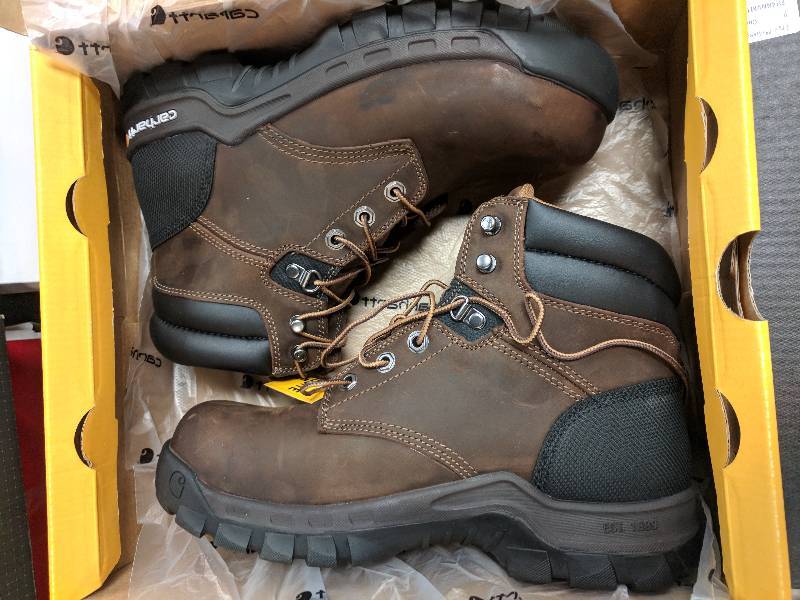 lot 75 image: Carhartt Mens Composite Toe Work Flex Boot - Wide Brown 12