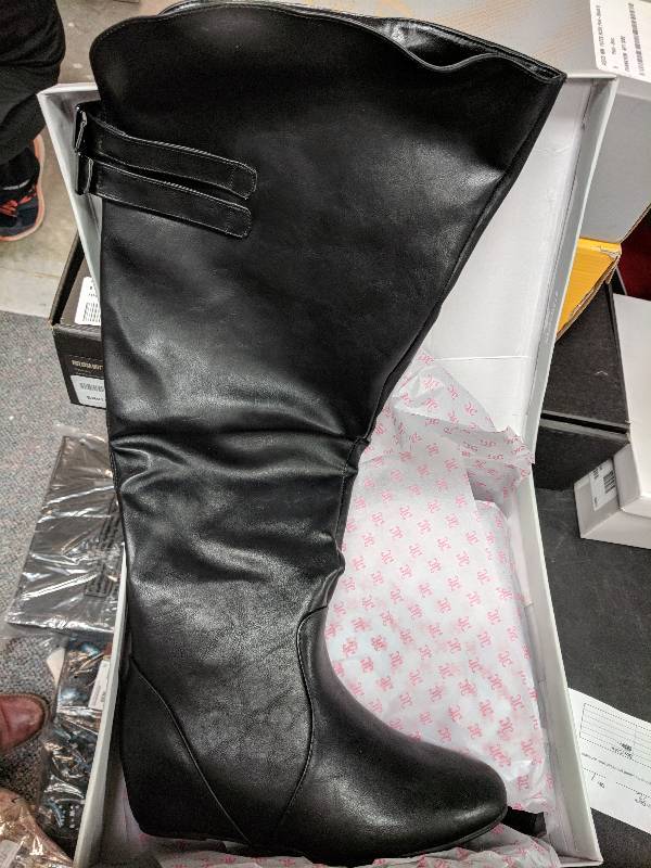 lot 76 image: Journee Collection Womens Angel Over-the-Knee Wide-Calf Boot Black 8.5