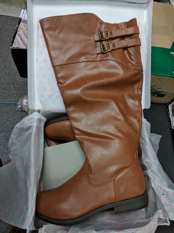 lot 84 image: Journee Collection Womens Tori Boot - Wide Calf Chestnut 8.5