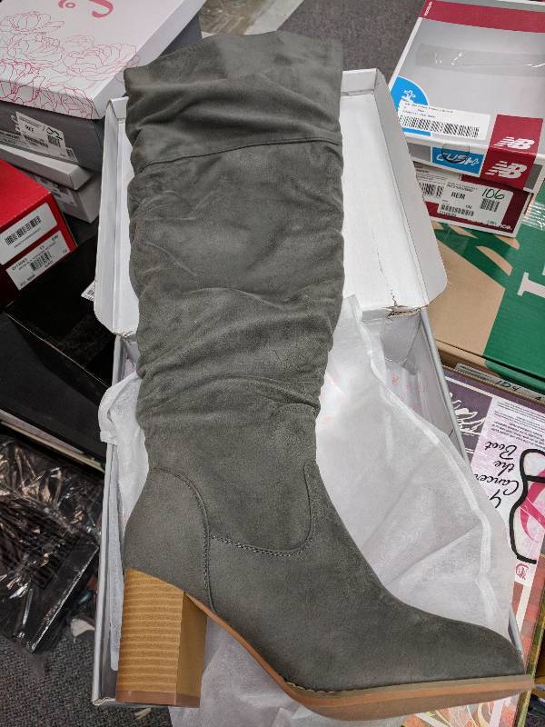 lot 103 image: Journee Collection Womens Kaison Boot - Wide Calf Gray 10