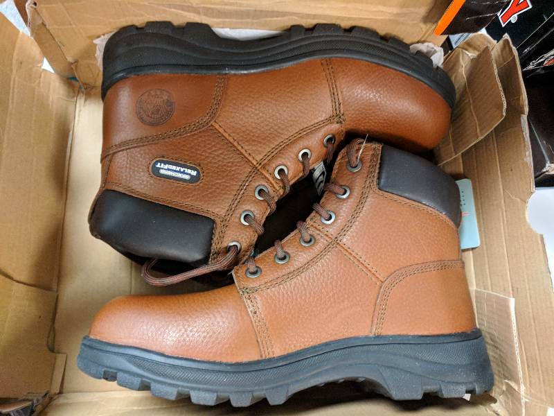 lot 125 image: Skechers Mens Workshire 6 Safety Toe Boot - Wide Brown 9