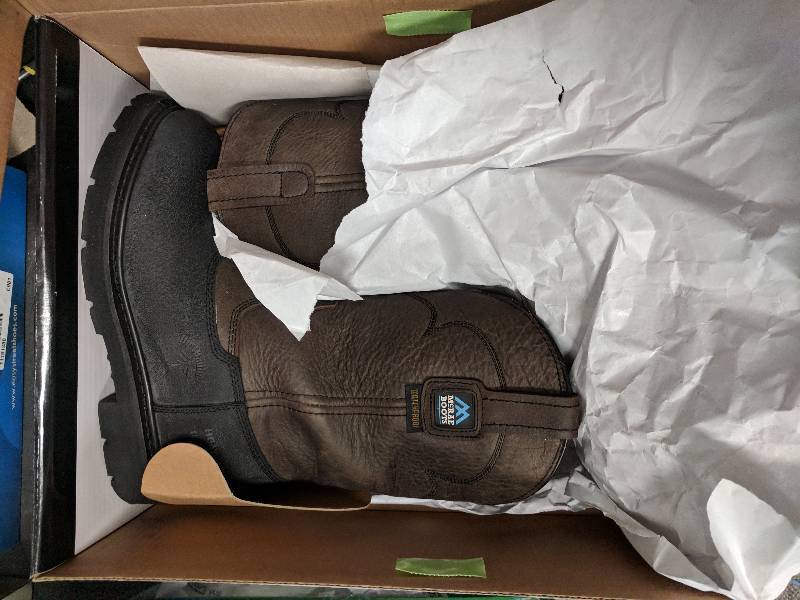 lot 151 image: McRae Mens 11 Waterproof Wellington Boot with Steel Shank Dark Brown 7