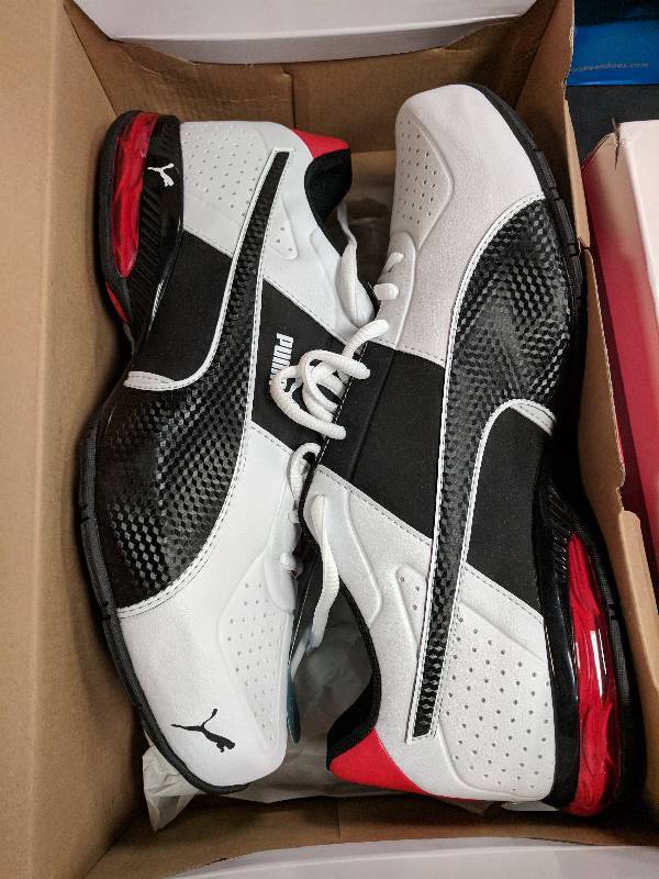 lot 158 image: Puma mens Cell Surin 2 Running Shoe White-Black-Red 10