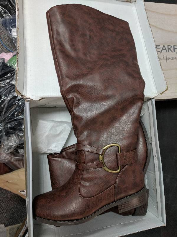 lot 182 image: Journee Collection Womens Charming Boot - Wide Calf Brown 8