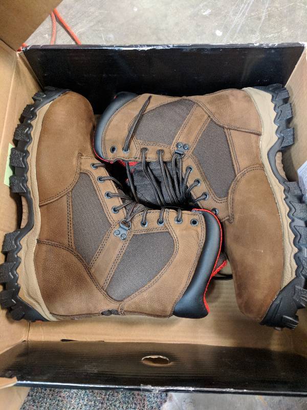 lot 188 image: Rocky Mens Alpha Force Waterproof Insulated Composite-Toe Work Boot Brown 10.5